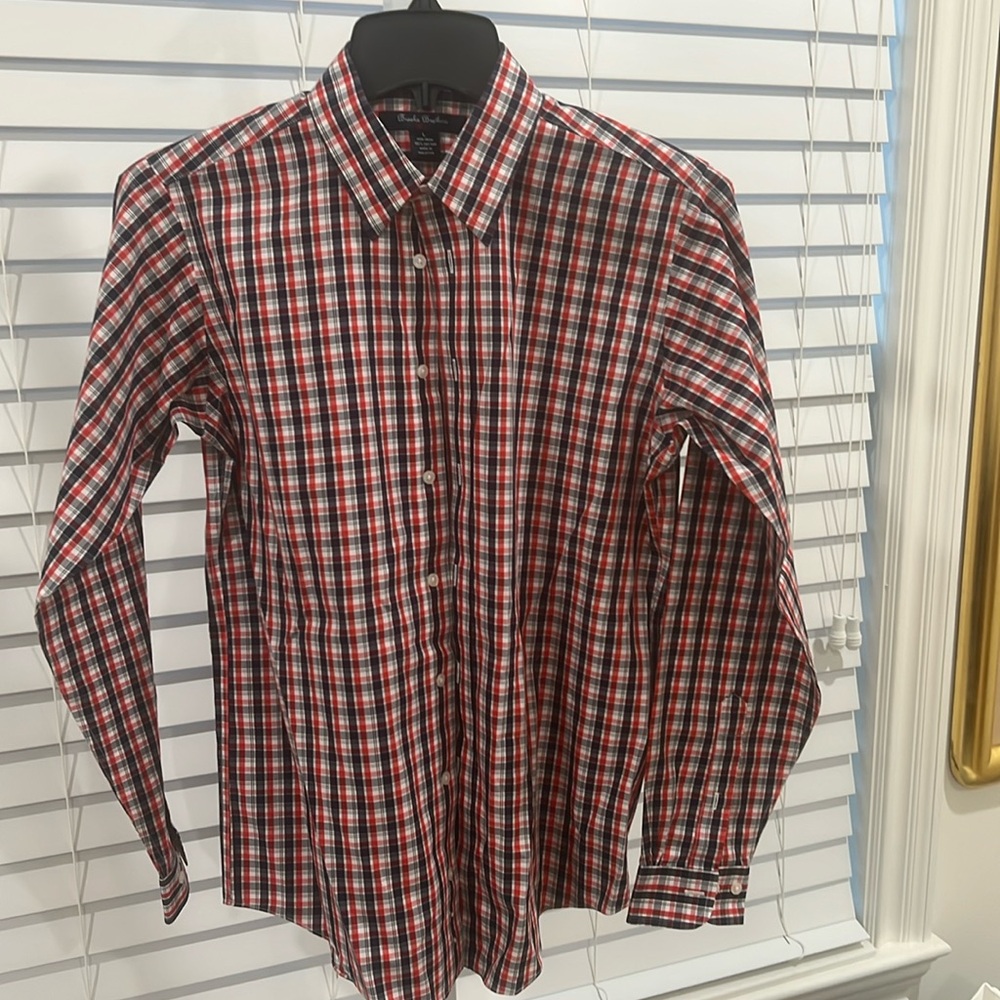 Brooks Brothers Button Down Shirt Red Plaid